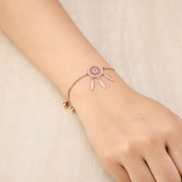 Rose Gold Plated Dream Catcher Friendship Bracelet Created with Zircondia® Crystals
