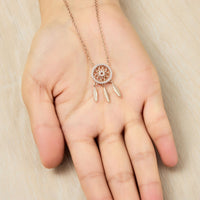 Rose Gold Plated Dream Catcher Necklace Created with Zircondia® Crystals