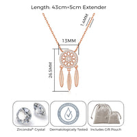 Rose Gold Plated Dream Catcher Necklace Created with Zircondia® Crystals