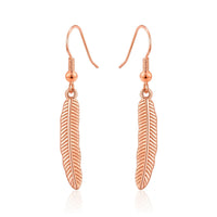 Rose Gold Plated Feather Earrings