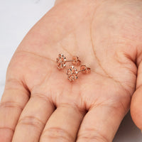 Rose Gold Plated Flower Petal Earrings