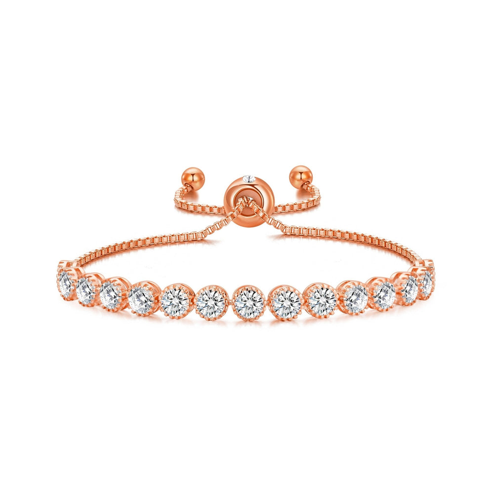 Rose Gold Plated Friendship Bracelet with Zircondia® Crystals