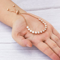 Rose Gold Plated Friendship Bracelet with Zircondia® Crystals