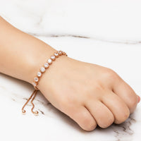 Rose Gold Plated Friendship Bracelet with Zircondia® Crystals