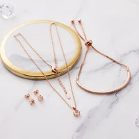 Rose Gold Plated Friendship Set Created with Zircondia® Crystals