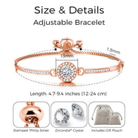 Rose Gold Plated Halo Friendship Bracelet Created with Zircondia® Crystals