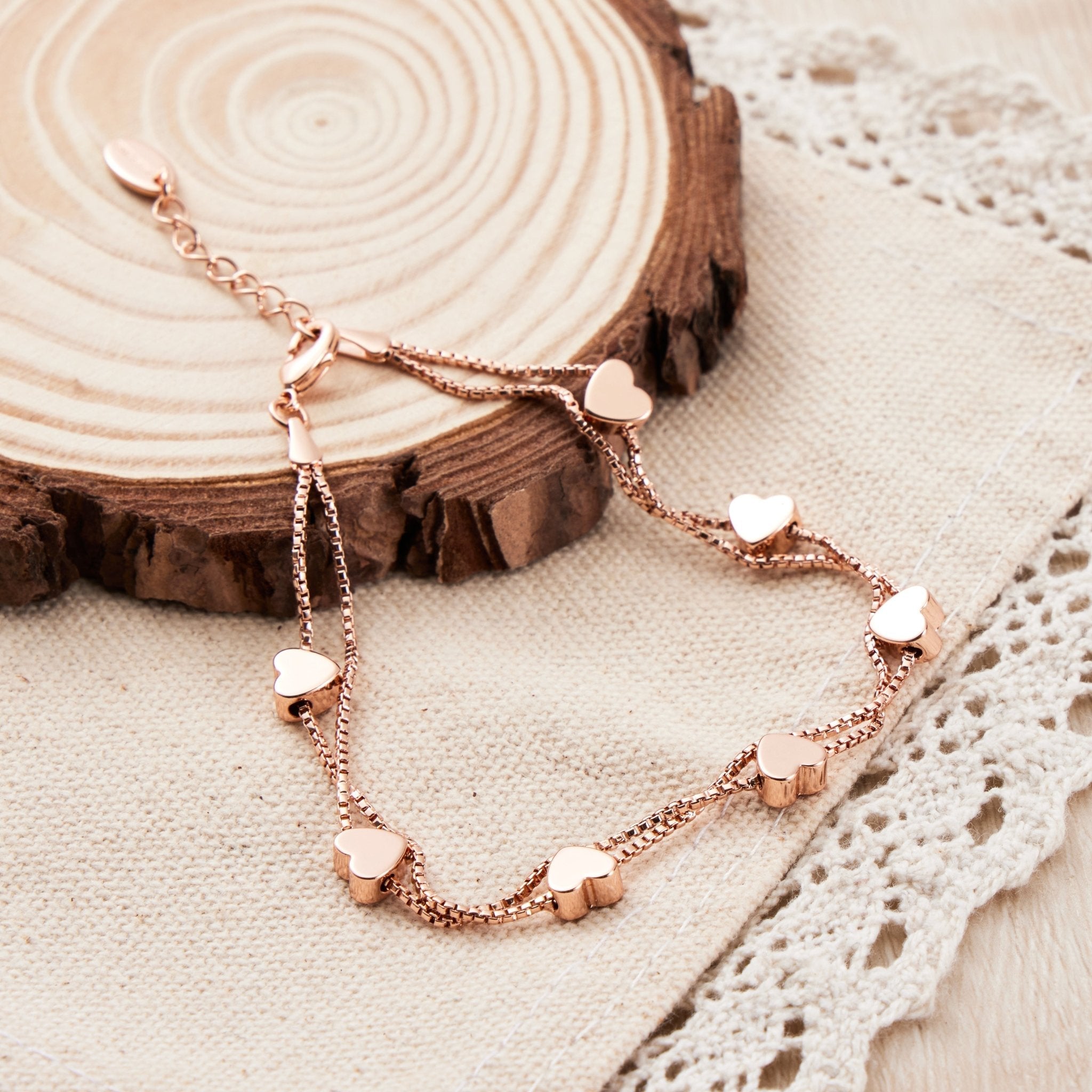 Rose Gold Plated Heart Bracelet