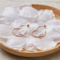 Rose Gold Plated Heart Hoop Earrings