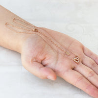 Rose Gold Plated Heart Link Necklace Created with Zircondia® Crystals