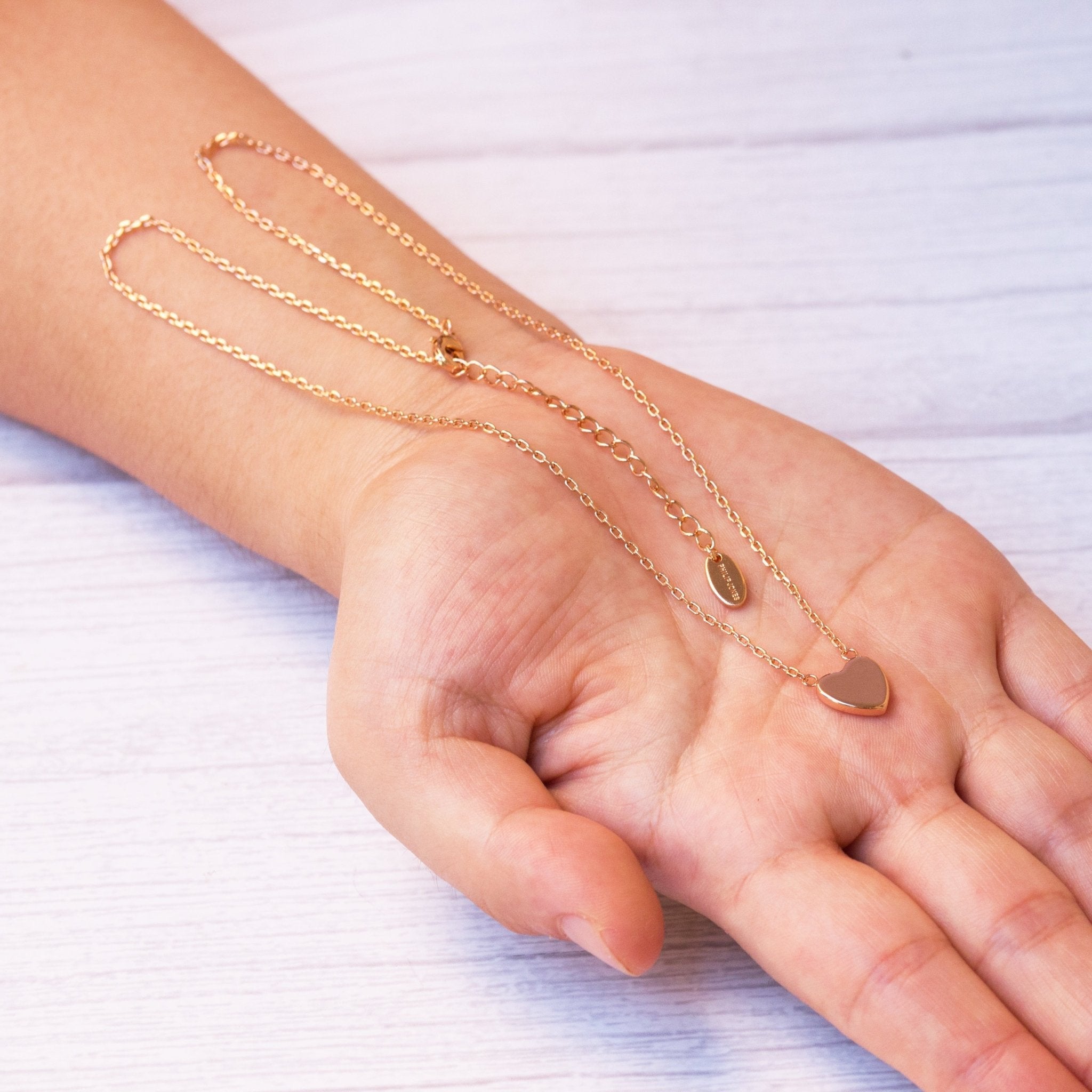 Rose Gold Plated Heart Necklace with Quote Card