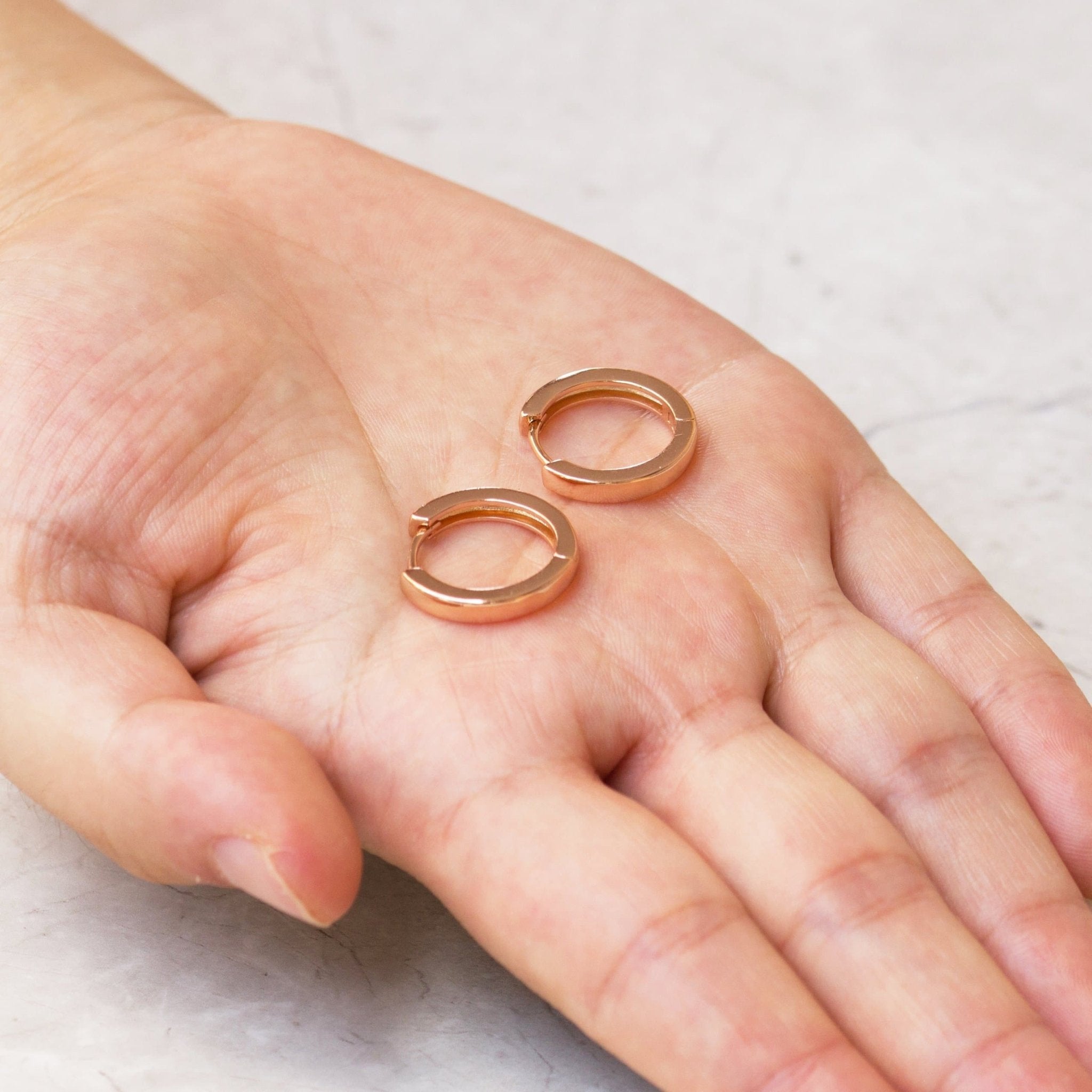 Rose Gold Plated Hoop Earrings