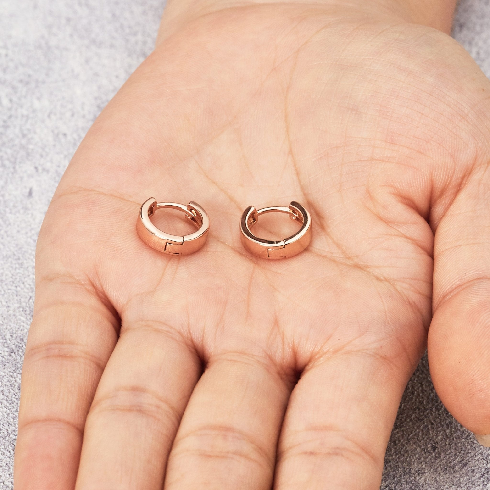 Rose Gold Plated Huggie Earrings