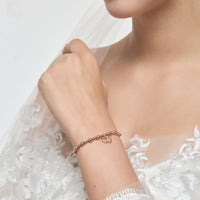 Rose Gold Plated I Couldn't Say i Do Without You Heart Link Stretch Bracelet with Gift Box