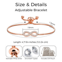 Rose Gold Plated I Couldn't Say I Do Without You Infinity Friendship Bracelet with Zircondia® Crystals