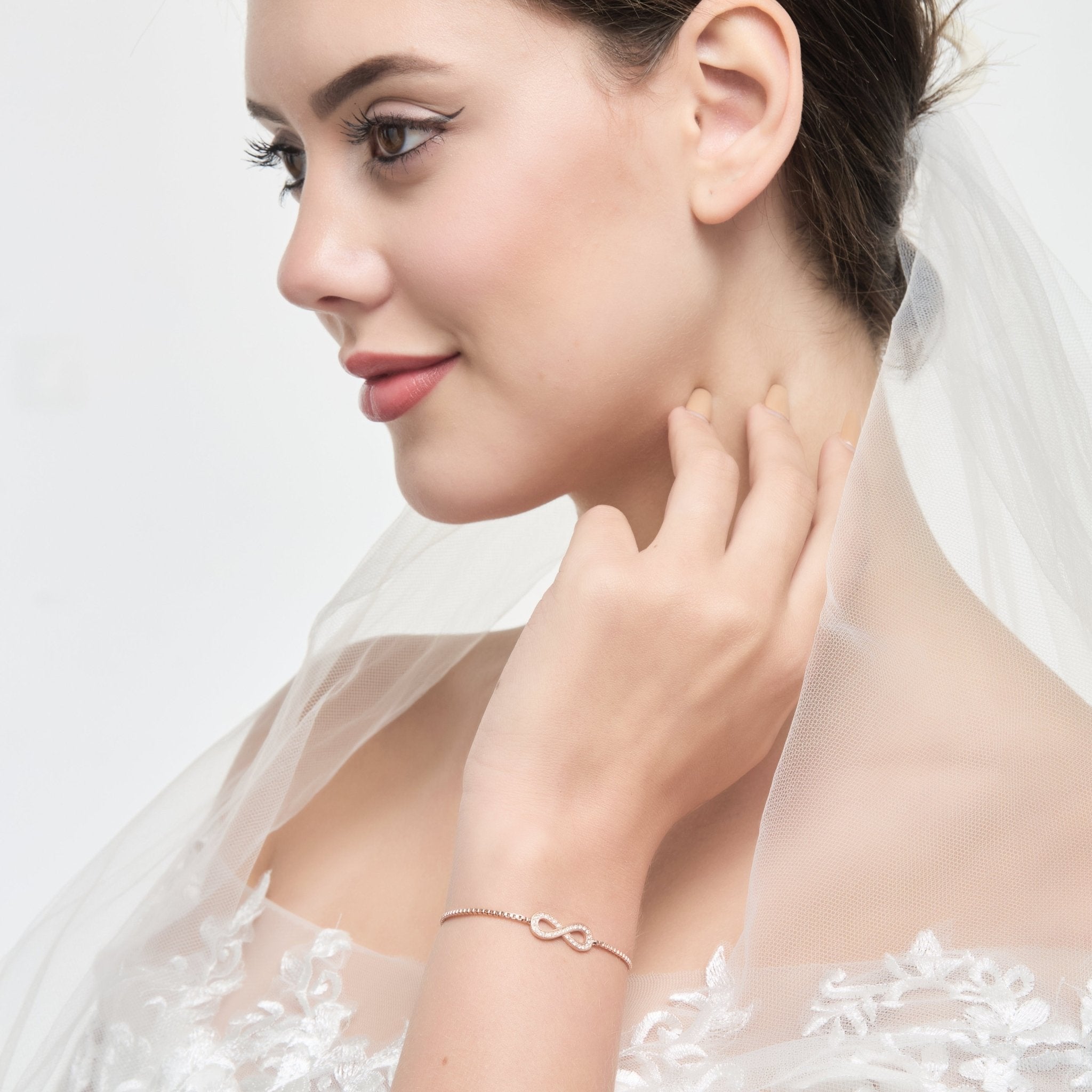 Rose Gold Plated I Couldn't Say I Do Without You Infinity Friendship Bracelet with Zircondia® Crystals