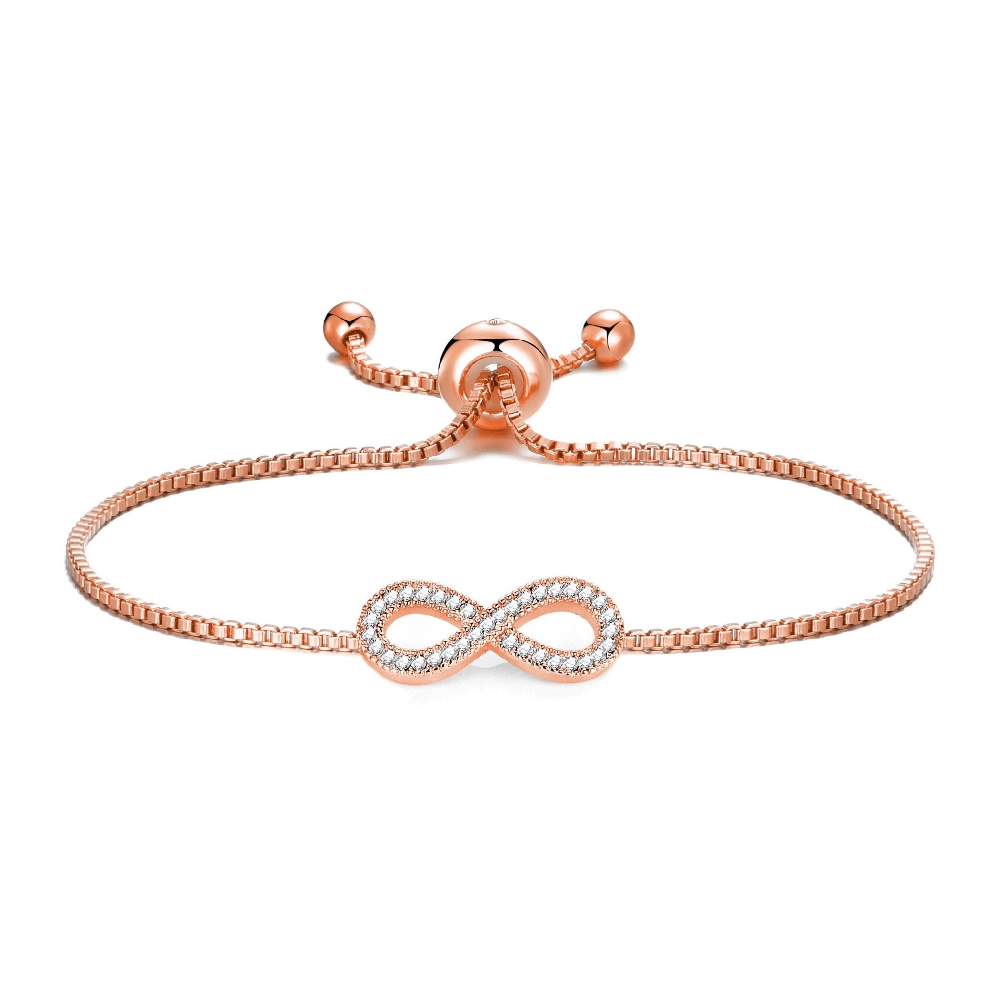 Rose Gold Plated I Couldn't Say I Do Without You Infinity Friendship Bracelet with Zircondia® Crystals