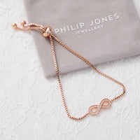 Rose Gold Plated I Couldn't Say I Do Without You Infinity Friendship Bracelet with Zircondia® Crystals