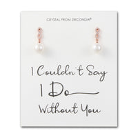 Rose Gold Plated I Couldn't Say I Do Without You Infinity Pearl Drop Earrings with Zircondia® Crystals