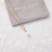 Rose Gold Plated I Couldn't Say I Do Without You Infinity Pearl Wedding Drop Necklace with Zircondia® Crystals