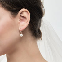 Rose Gold Plated I Couldn't Say I Do Without You Pearl Drop Earrings Created with Zircondia® Crystals