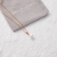 Rose Gold Plated I Couldn't Say I Do Without You Pearl Drop Wedding Necklace Created with Zircondia® Crystals