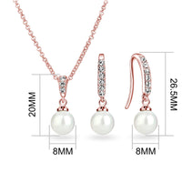 Rose Gold Plated I Couldn't Say I Do Without You Pearl Drop Set Created with Zircondia® Crystals