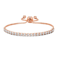 Rose Gold Plated I Couldn't Say I Do Without You Solitaire Friendship Bracelet Created with Zircondia® Crystals