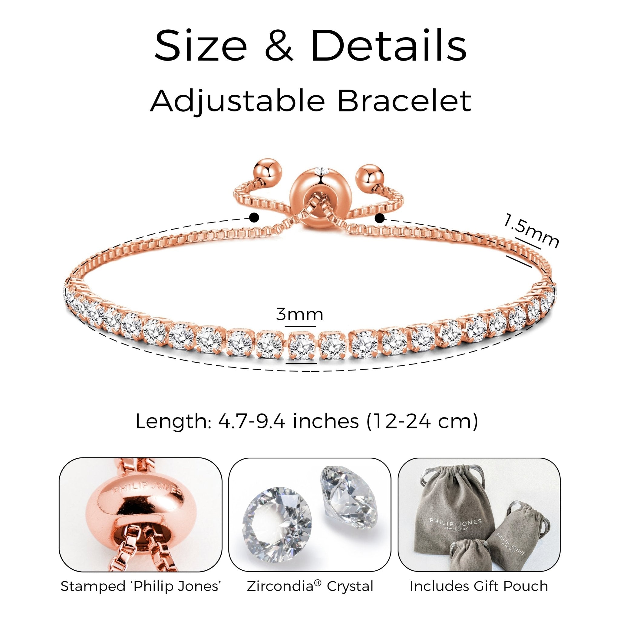 Rose Gold Plated I Couldn't Say I Do Without You Solitaire Friendship Bracelet Created with Zircondia® Crystals