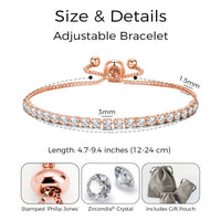 Rose Gold Plated I Couldn't Say I Do Without You Solitaire Friendship Bracelet Created with Zircondia® Crystals