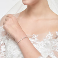 Rose Gold Plated I Couldn't Say I Do Without You Solitaire Friendship Bracelet Created with Zircondia® Crystals