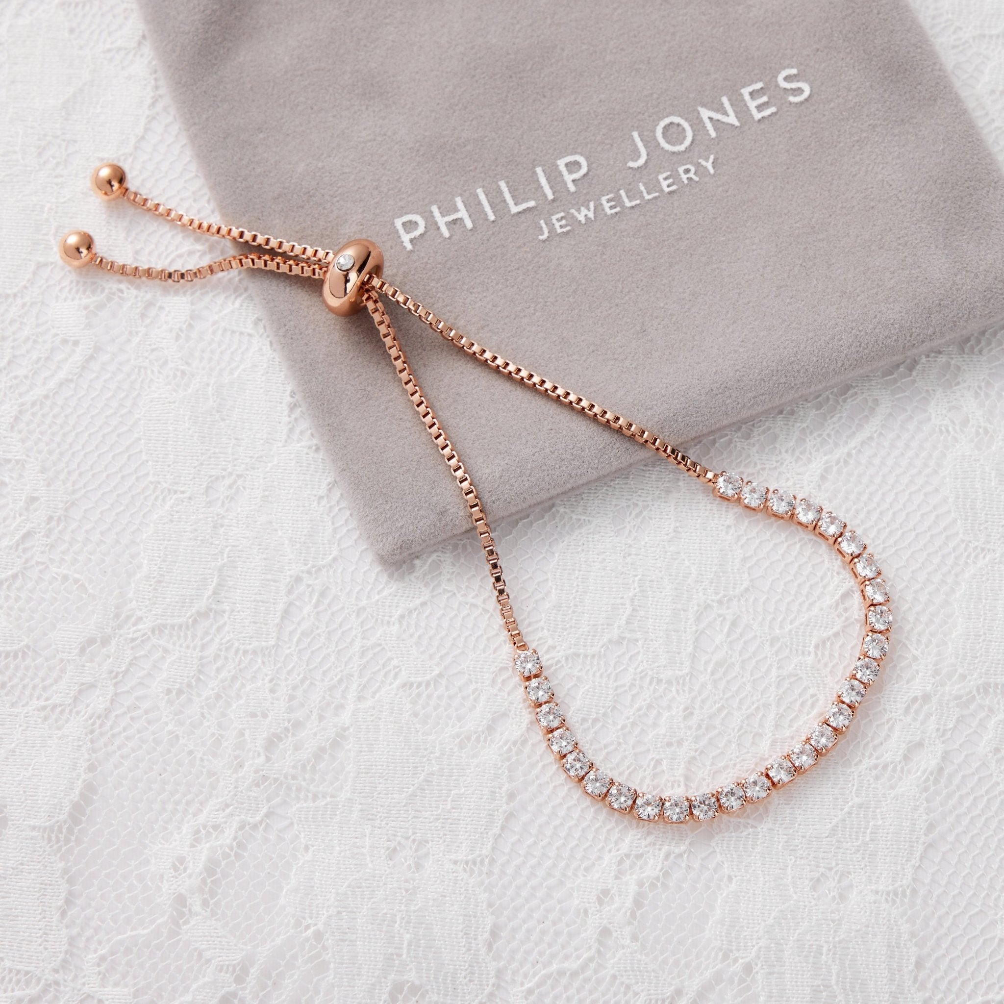 Rose Gold Plated I Couldn't Say I Do Without You Solitaire Friendship Bracelet Created with Zircondia® Crystals