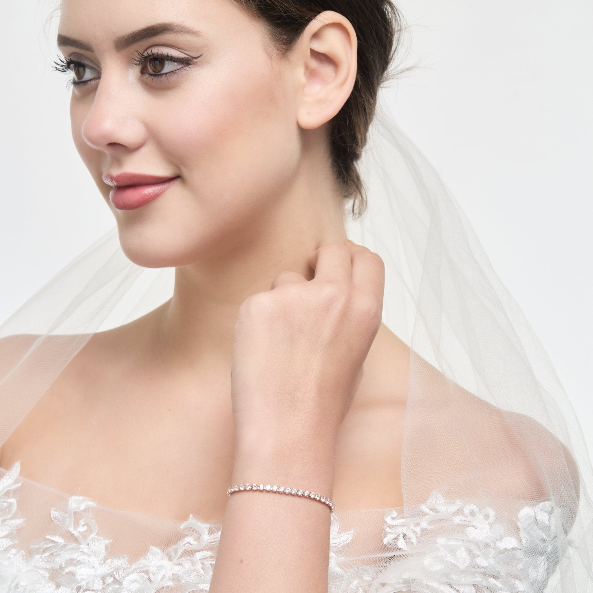 Rose Gold Plated I Couldn't Say I Do Without You Solitaire Friendship Bracelet Created with Zircondia® Crystals