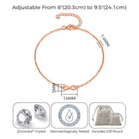Rose Gold Plated Infinity Anklet Created with Zircondia® Crystals