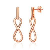 Rose Gold Plated Infinity Drop Earrings Created with Zircondia® Crystals