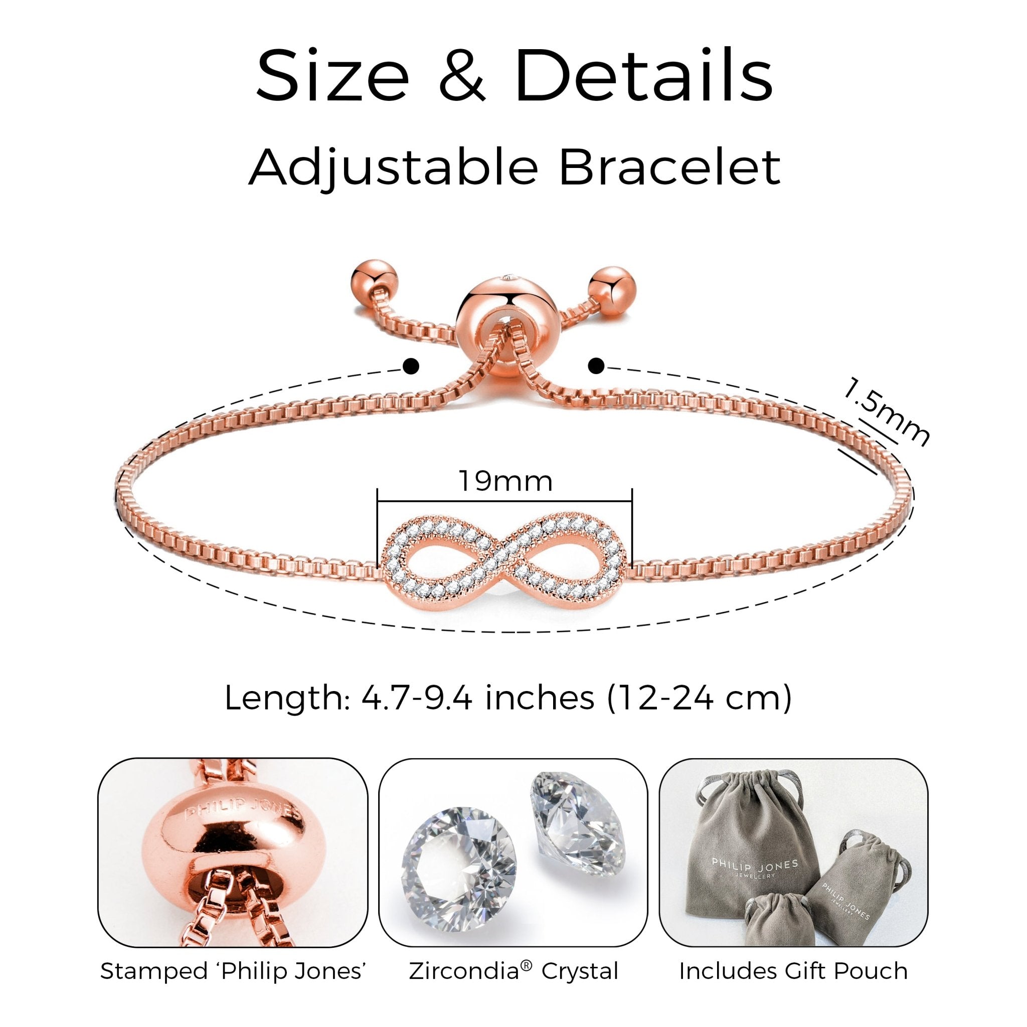 Rose Gold Plated Infinity Friendship Set Created with Zircondia® Crystals
