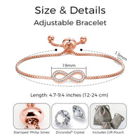 Rose Gold Plated Infinity Friendship Set Created with Zircondia® Crystals