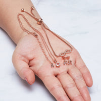Rose Gold Plated Infinity Friendship Set Created with Zircondia® Crystals