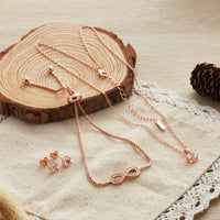 Rose Gold Plated Infinity Friendship Set Created with Zircondia® Crystals