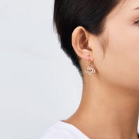 Rose Gold Plated Infinity Heart Drop Earrings Created with Zircondia® Crystals