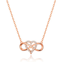 Rose Gold Plated Infinity Heart Necklace Created with Zircondia® Crystals