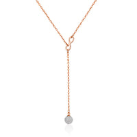 Rose Gold Plated Infinity Lariat Necklace Created with Zircondia® Crystals