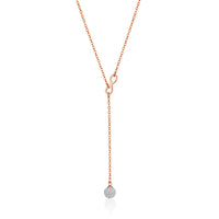 Rose Gold Plated Infinity Lariat Necklace Created with Zircondia® Crystals