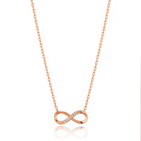 Rose Gold Plated Infinity Pendant Necklace Created with Zircondia® Crystals