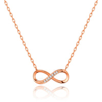Rose Gold Plated Infinity Pendant Necklace Created with Zircondia® Crystals