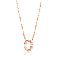 Rose Gold Plated Initial Necklace Letter C Created with Zircondia® Crystals