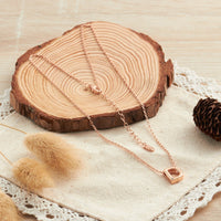 Rose Gold Plated Initial Necklace Letter D Created with Zircondia® Crystals