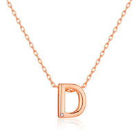Rose Gold Plated Initial Necklace Letter D Created with Zircondia® Crystals
