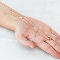 Rose Gold Plated Initial Necklace Letter D Created with Zircondia® Crystals