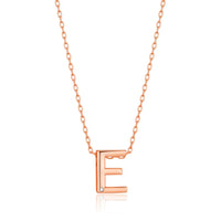 Rose Gold Plated Initial Necklace Letter E Created with Zircondia® Crystals