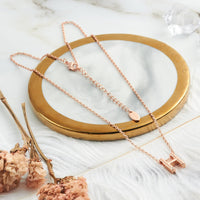 Rose Gold Plated Initial Necklace Letter H Created with Zircondia® Crystals